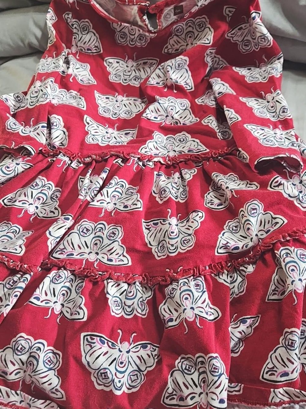 Tea Collection Red Butterfly Print Dress